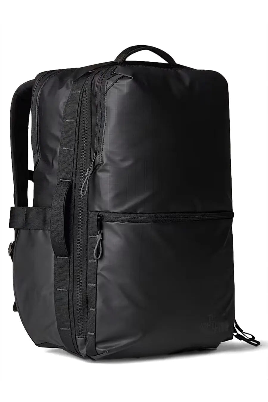 The north face unisex backpack base camp voyager large black tactical style with reinforced straps and multiple zippered compartments