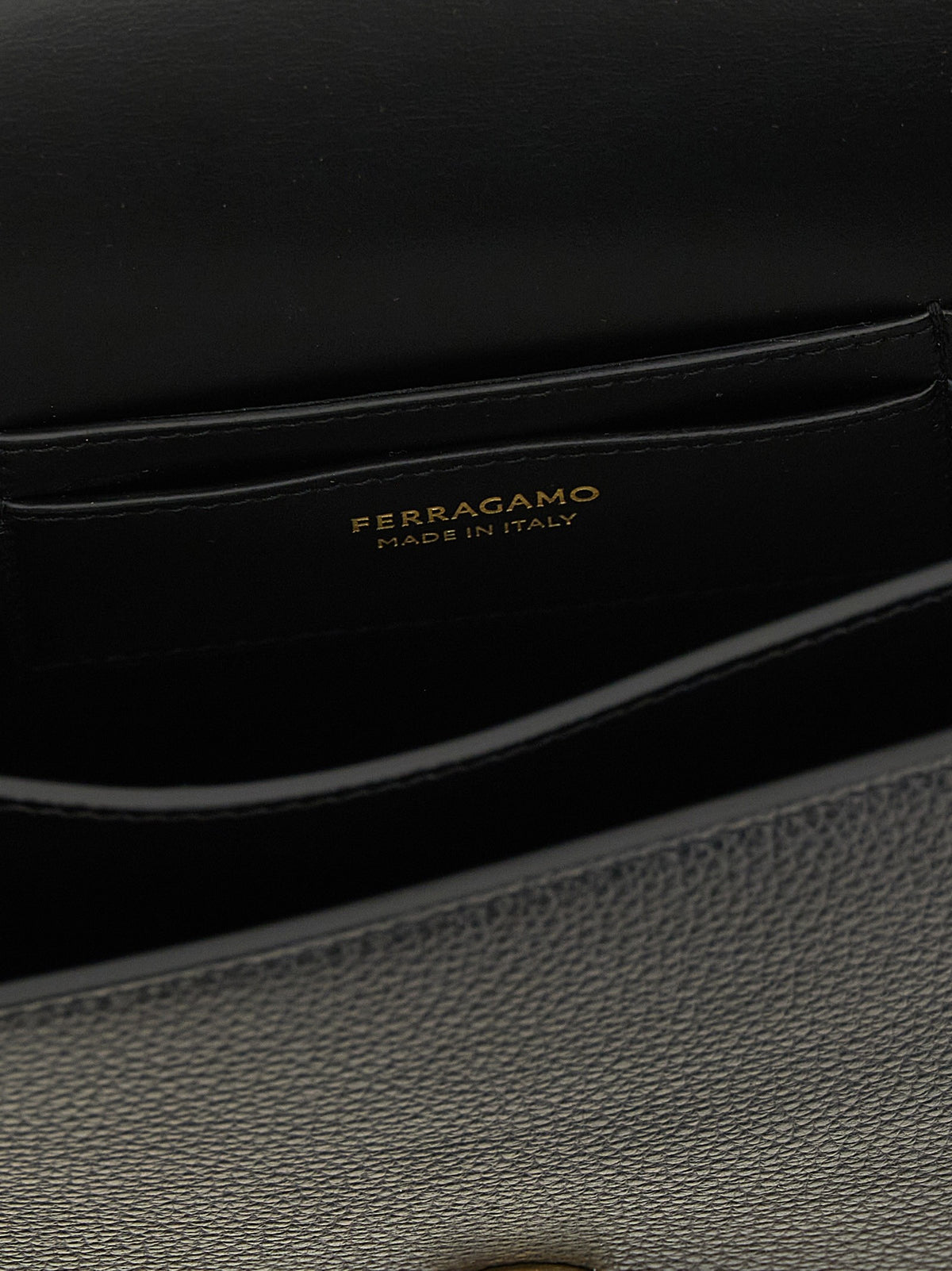 Ferragamo North South Double Gancini Crossbody Bag Black, view 4