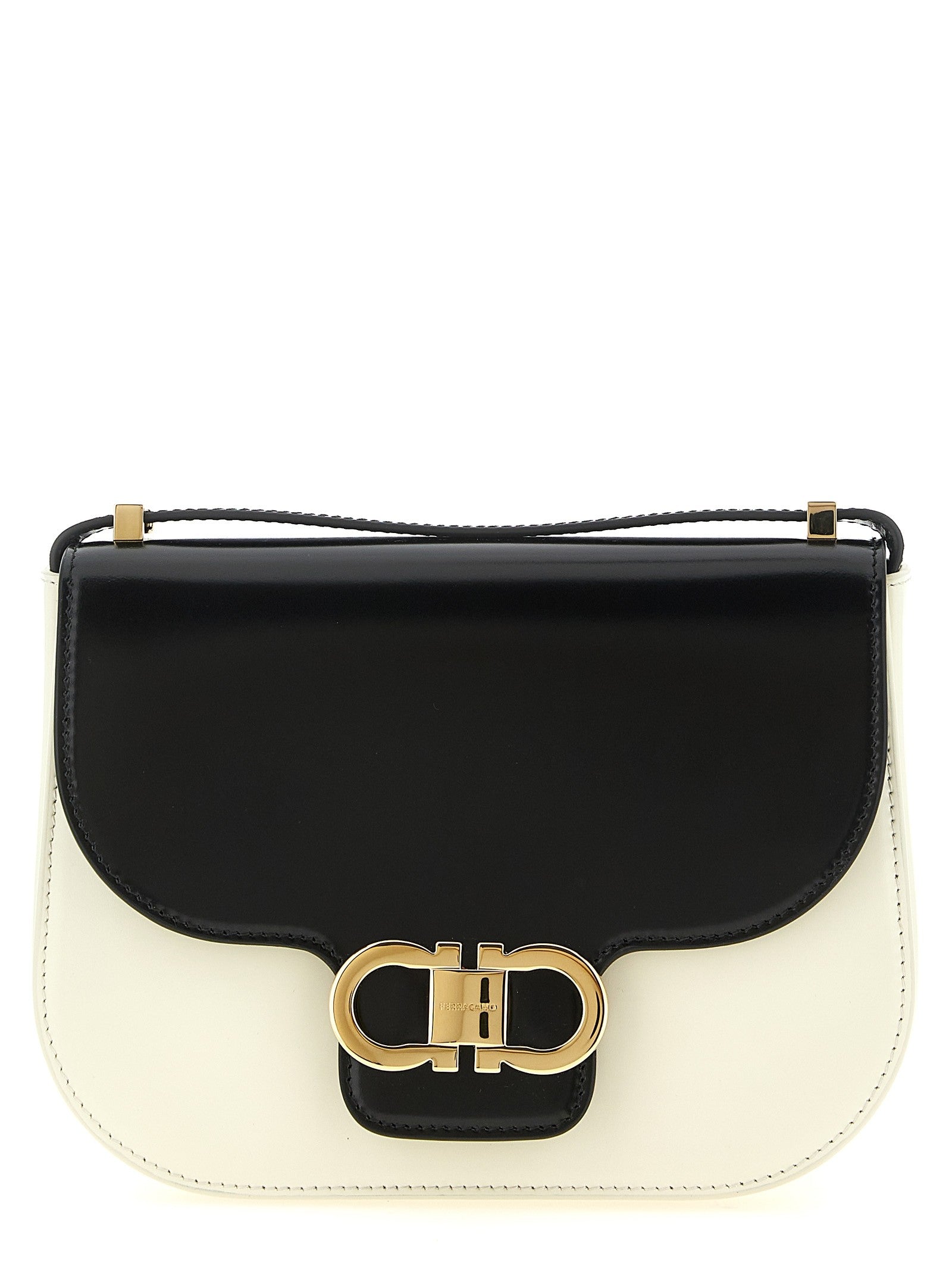Ferragamo North South Double Gancini (xs) Crossbody Bag White