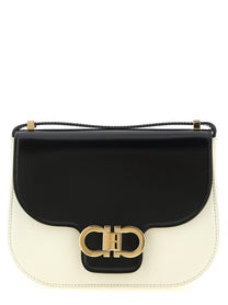 Ferragamo North South Double Gancini (xs) Crossbody Bag White