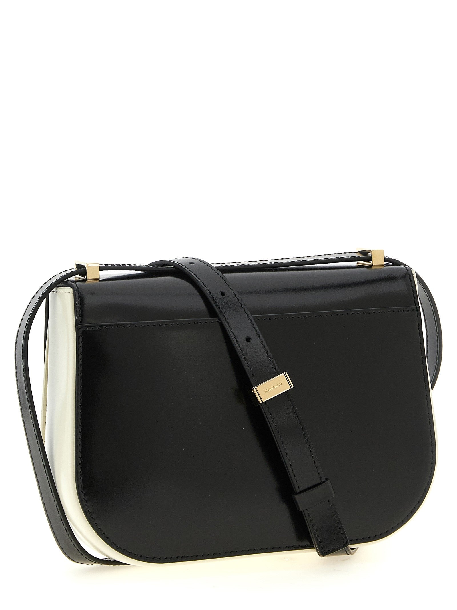 Ferragamo North South Double Gancini (xs) Crossbody Bag White