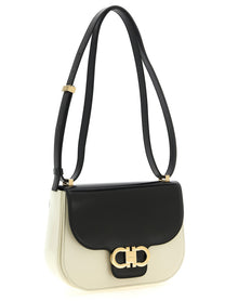 Ferragamo North South Double Gancini (xs) Crossbody Bag White