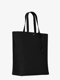 Saint Laurent Men's North South Leather Tote Bag Black