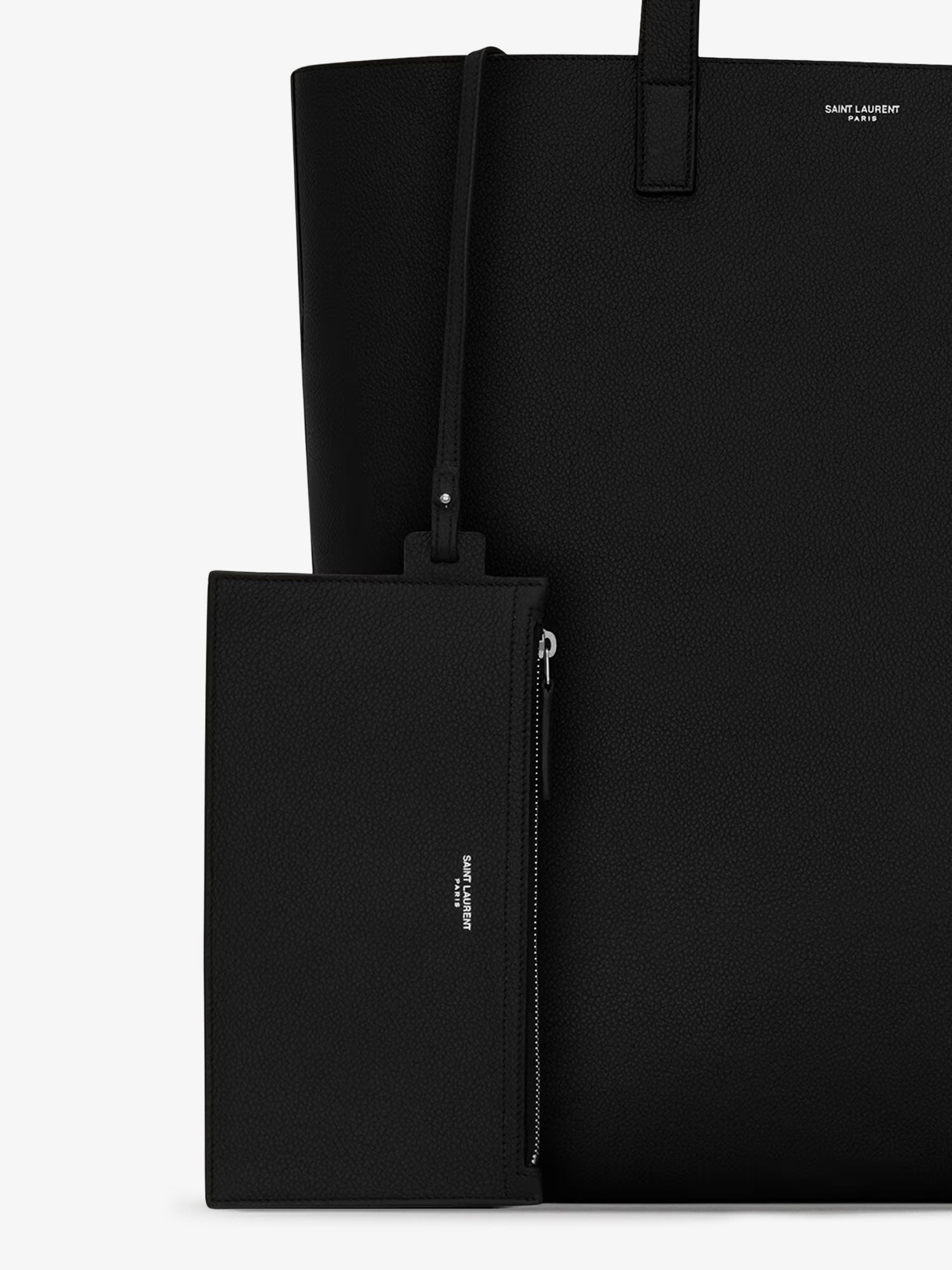 Saint Laurent Men's North South Leather Tote Bag Black