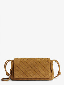 Bottega Veneta Women's Notturno Suede Pouch Brown