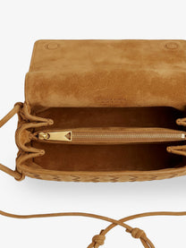 Bottega Veneta Women's Notturno Suede Pouch Brown