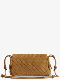 Bottega Veneta Women's Notturno Suede Pouch Brown