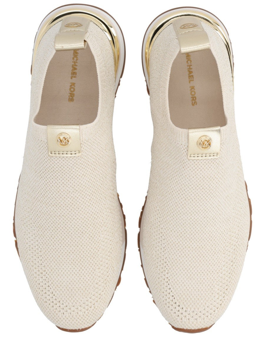 Michael Kors Women's Nova Slip on Sneaker Beige
