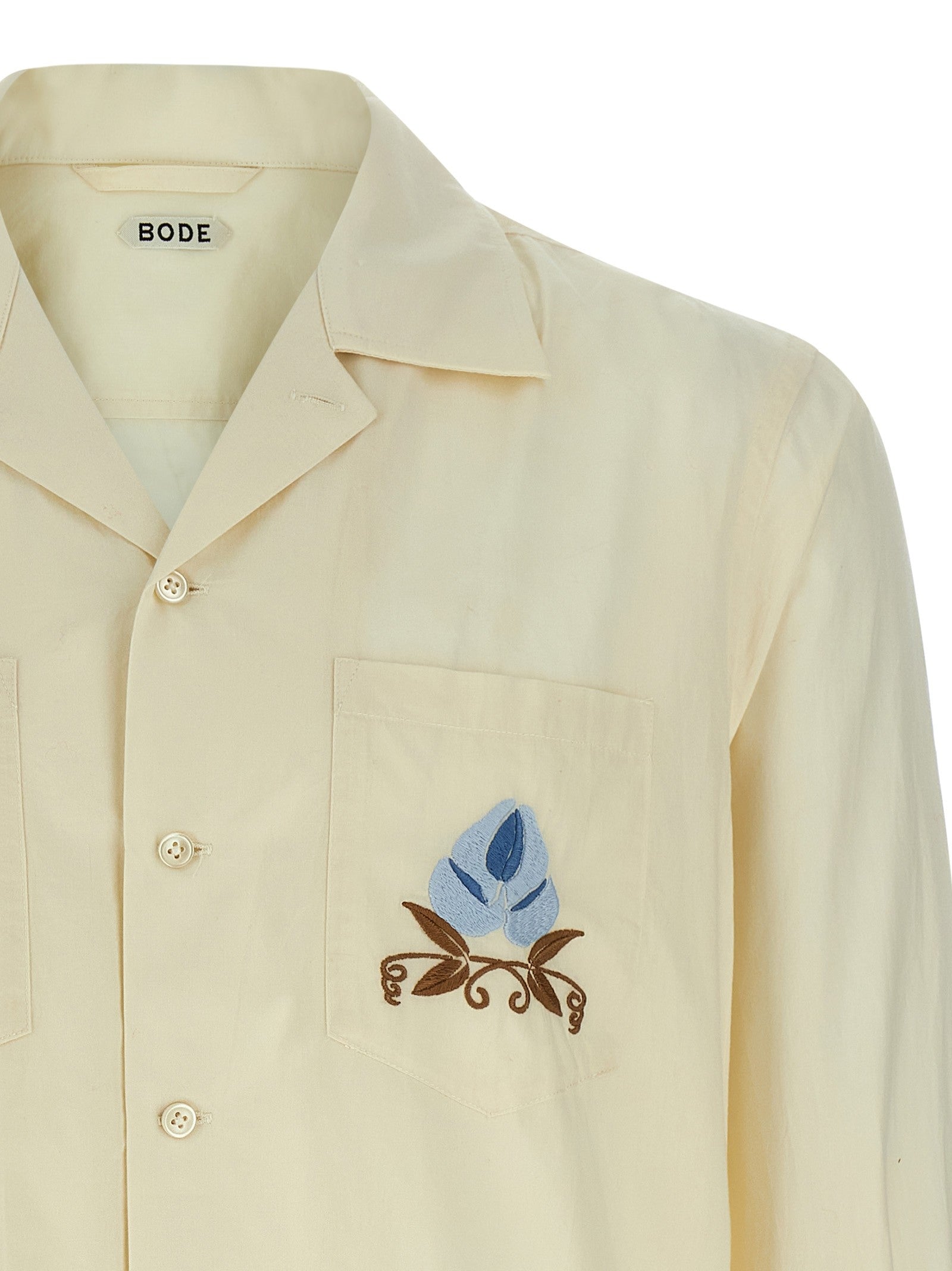 Bode Noveau Vine Shirt Beige