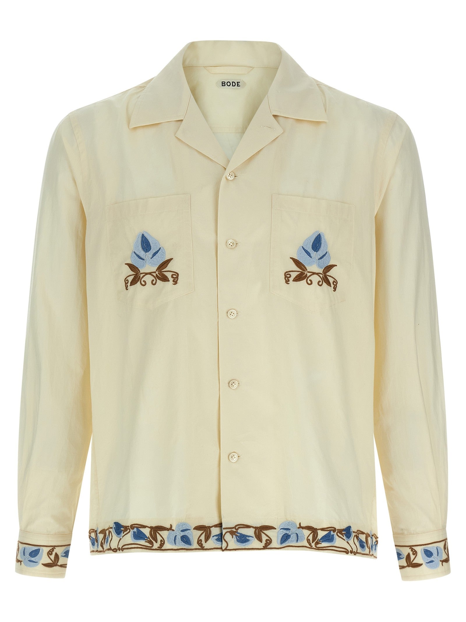Bode Noveau Vine Shirt Beige