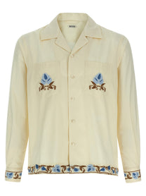 Bode Noveau Vine Shirt Beige