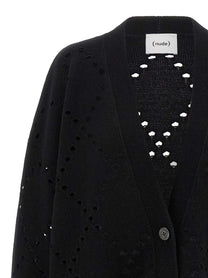 NUDE - NUDE - Argyle cut-out cardigan - Women’s Knitwear