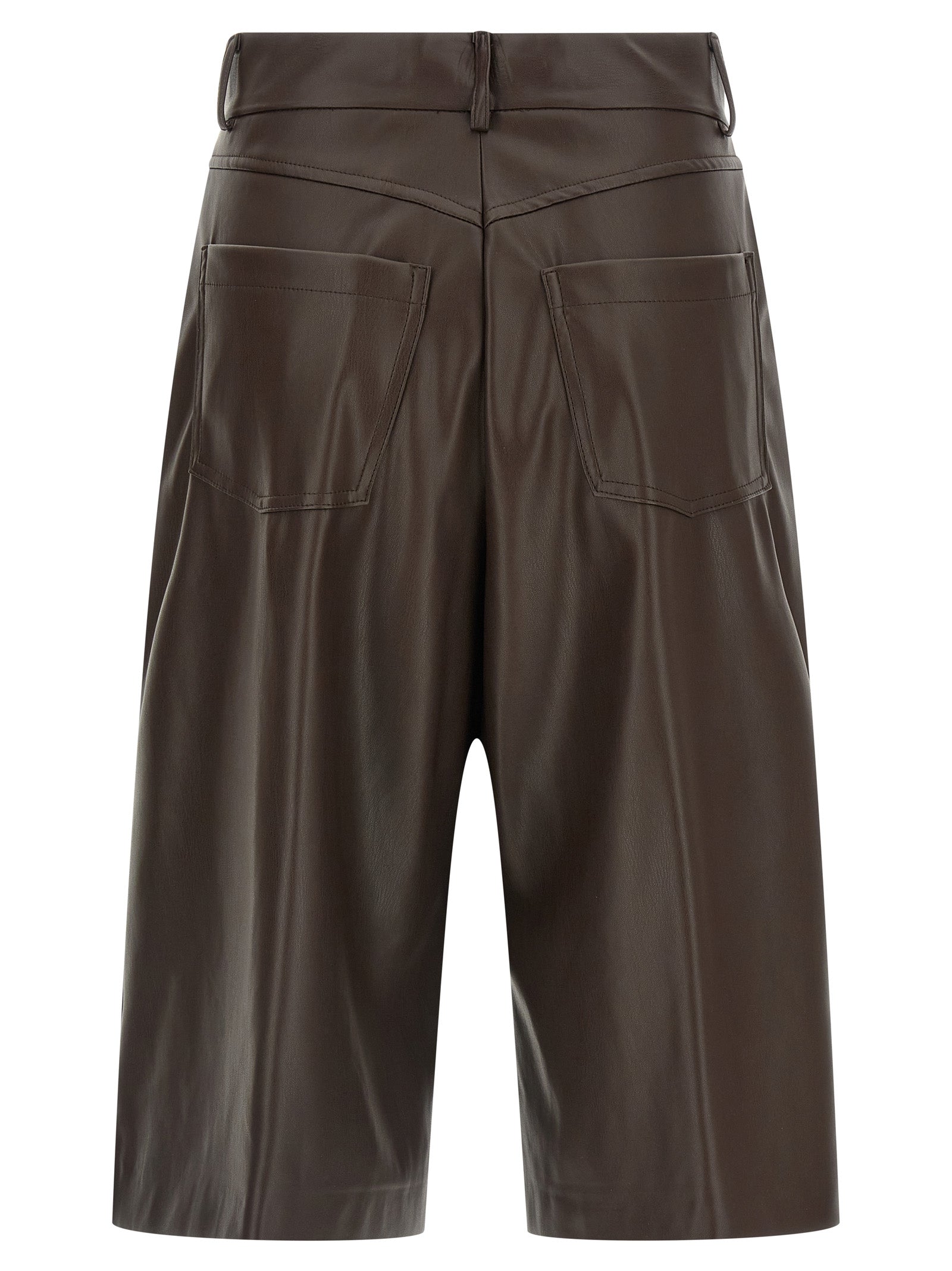 NUDE - NUDE - Leather-effect bermuda shorts - Women’s Bottoms