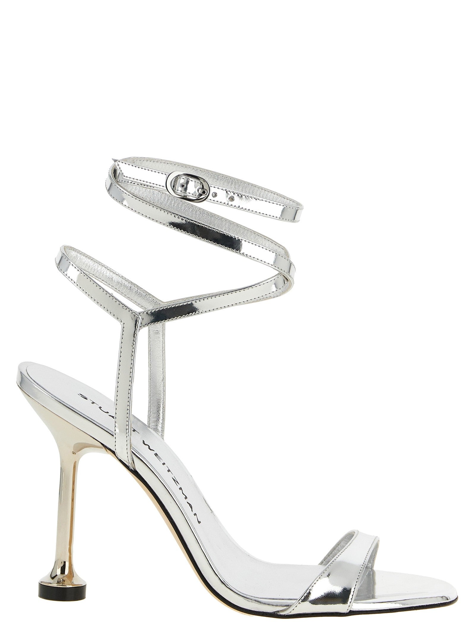 Stuart Weitzman Nudistini Wrap Sandals Silver