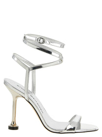 Stuart Weitzman Nudistini Wrap Sandals Silver
