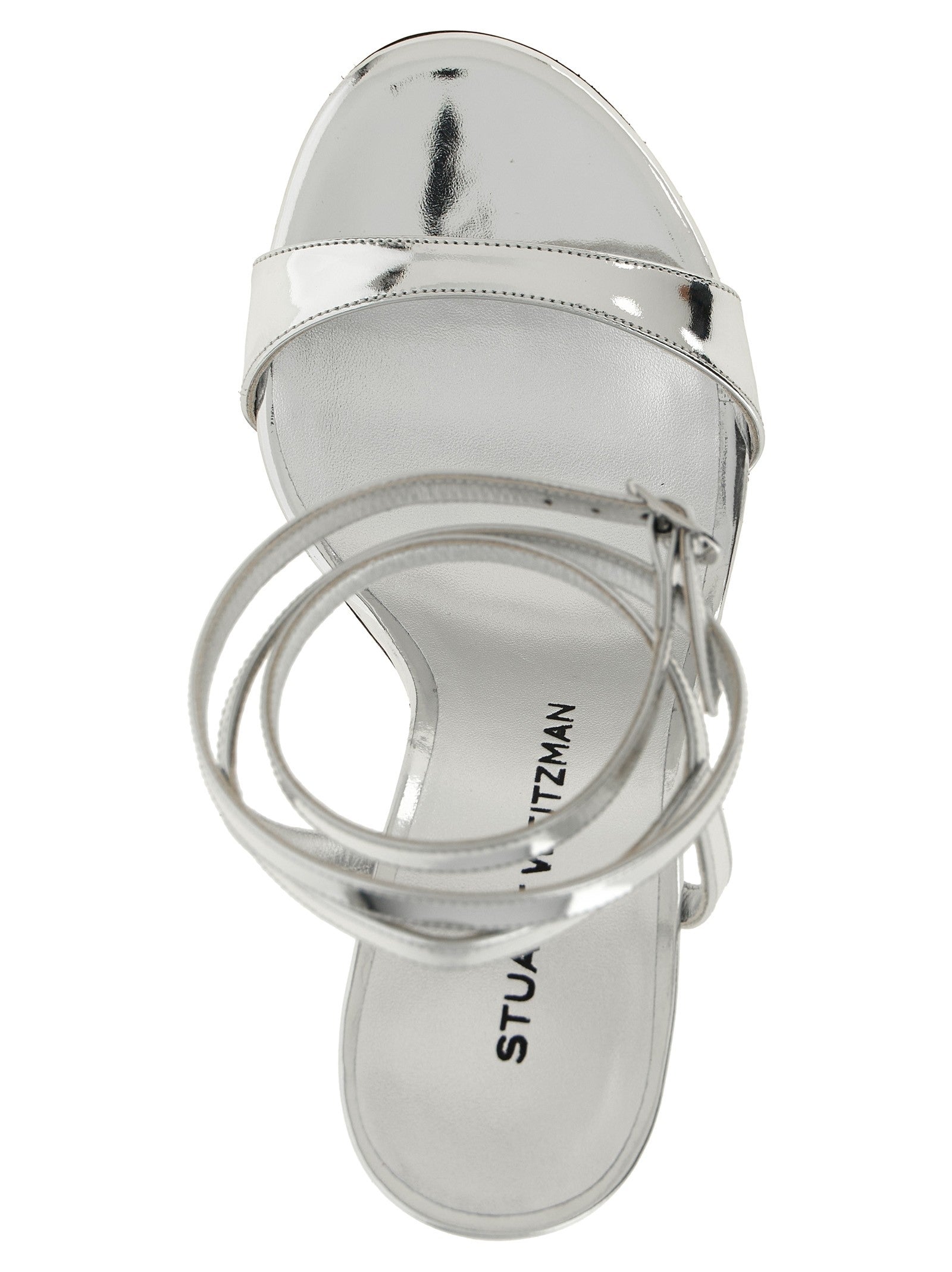 Stuart Weitzman Nudistini Wrap Sandals Silver