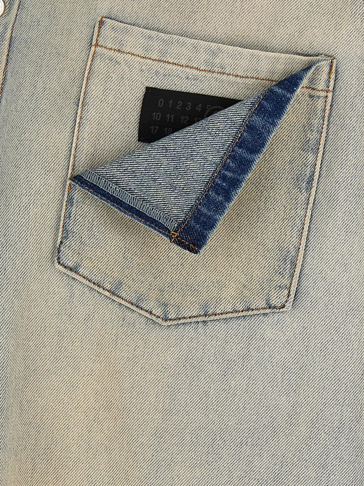 MM6 Maison Margiela Numeric Signature MM6 Denim Shirt Blue, view 5