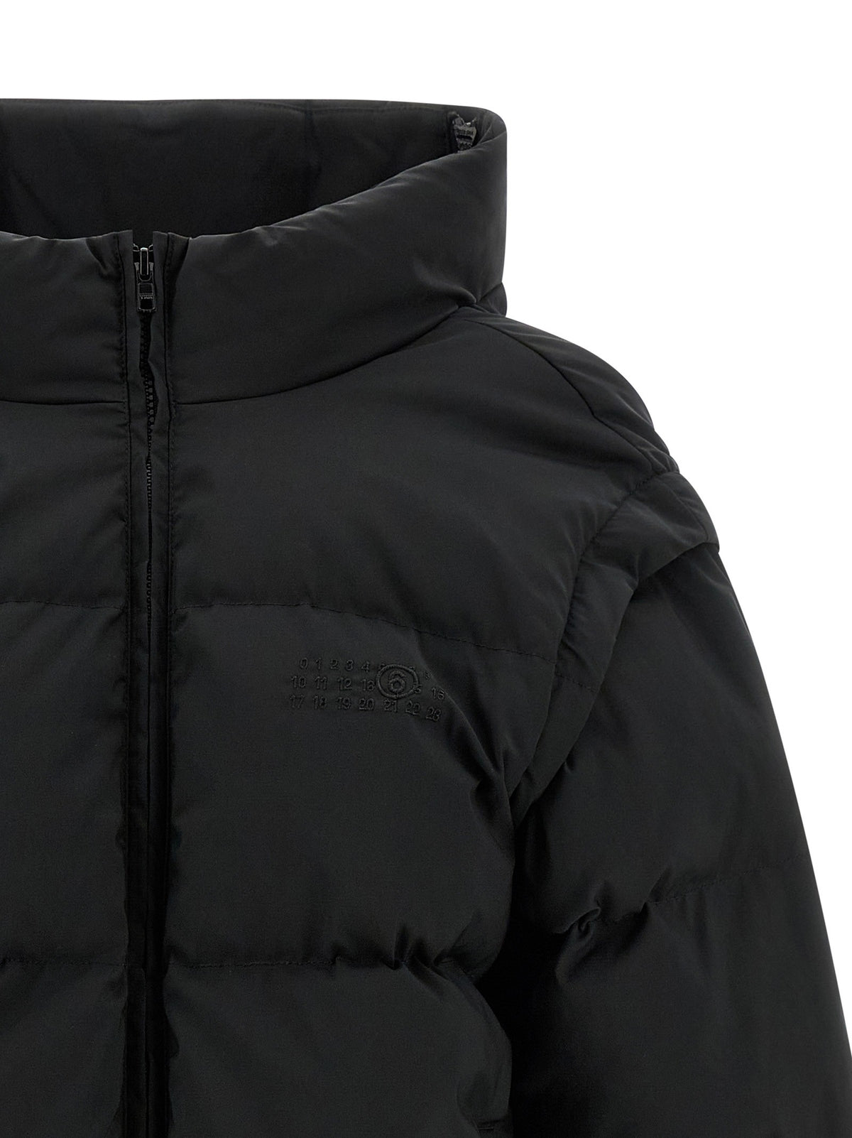 MM6 Maison Margiela Numeric Signature MM6 Embroidery Down Jacket Black