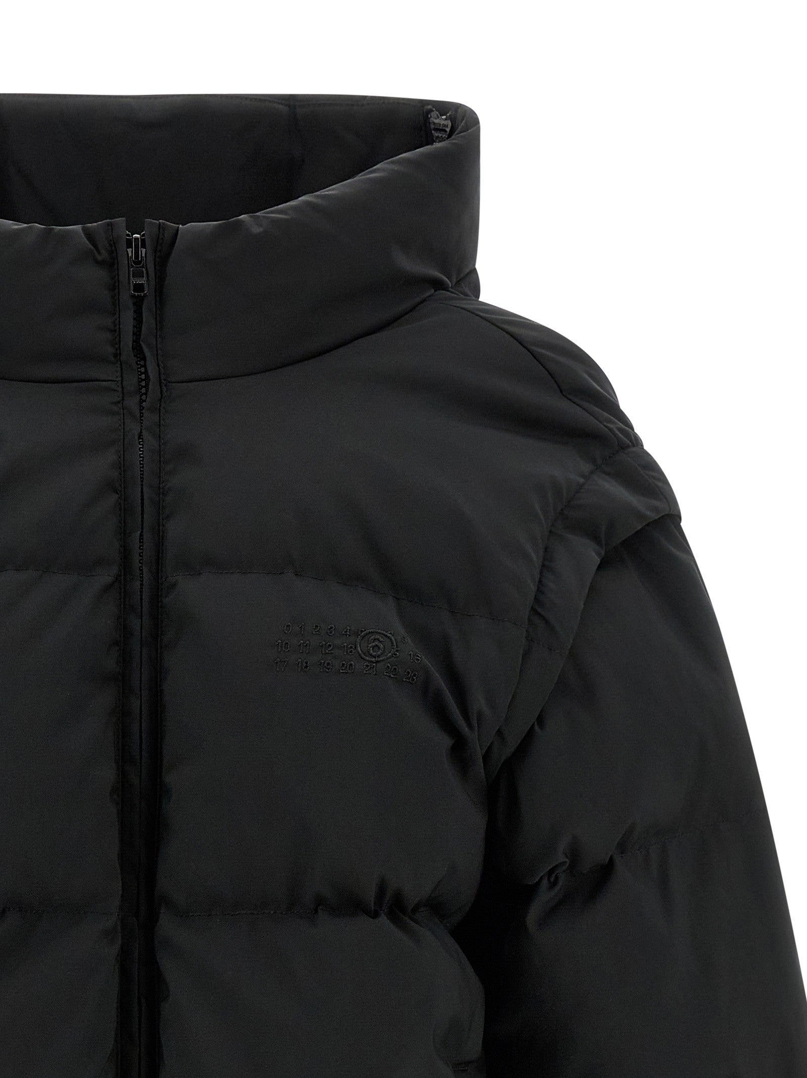MM6 Maison Margiela Numeric Signature MM6 Embroidery Down Jacket Black