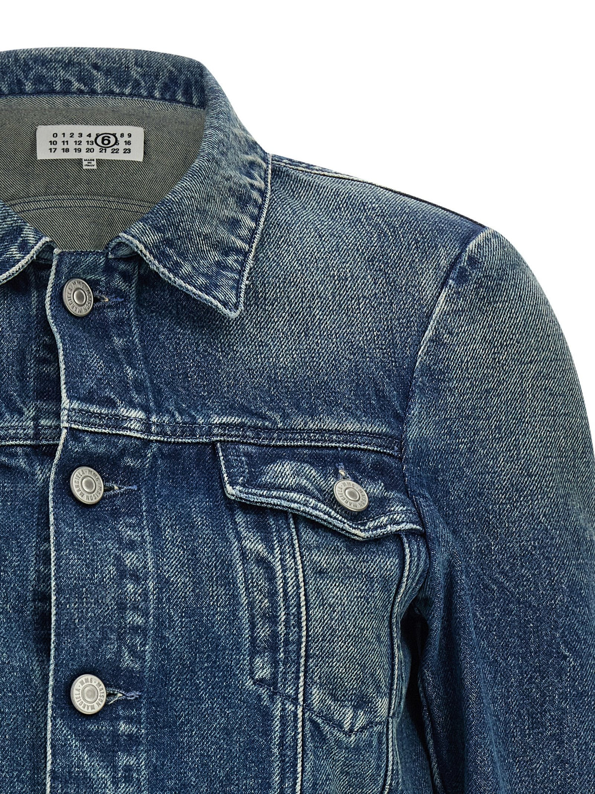 MM6 Maison Margiela Numeric Signature MM6 Jacket Blue, view 3