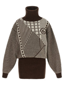 MM6 Maison Margiela Numeric Signature MM6 Reversible Dress Brown