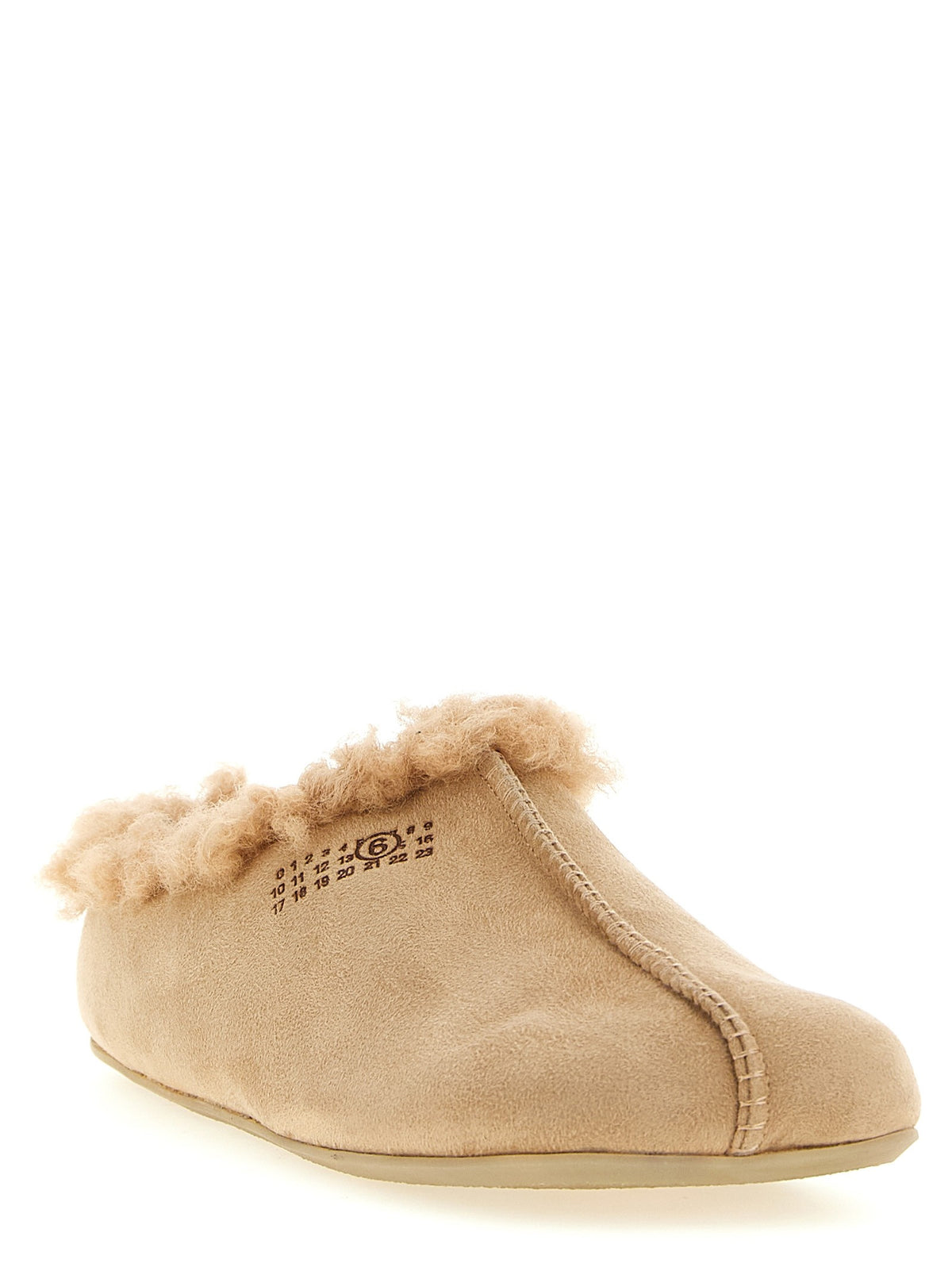MM6 Maison Margiela Numeric Signature MM6 Sabots Beige, view 2