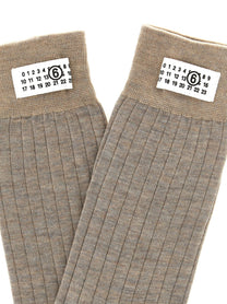 MM6 Maison Margiela Unisex Wool Blend Socks Beige