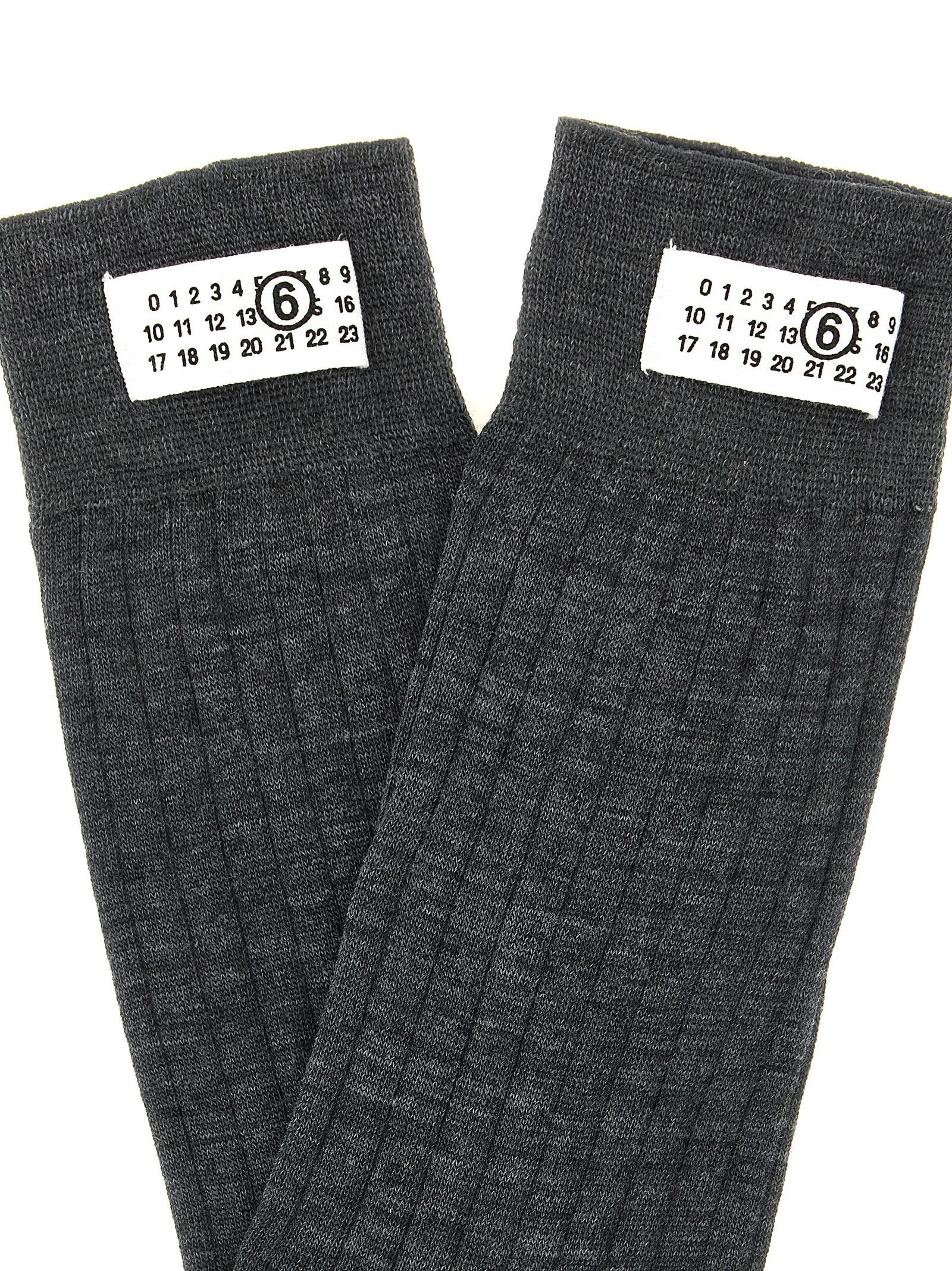 MM6 Maison Margiela Unisex Numeric Signature MM6 Socks Grey