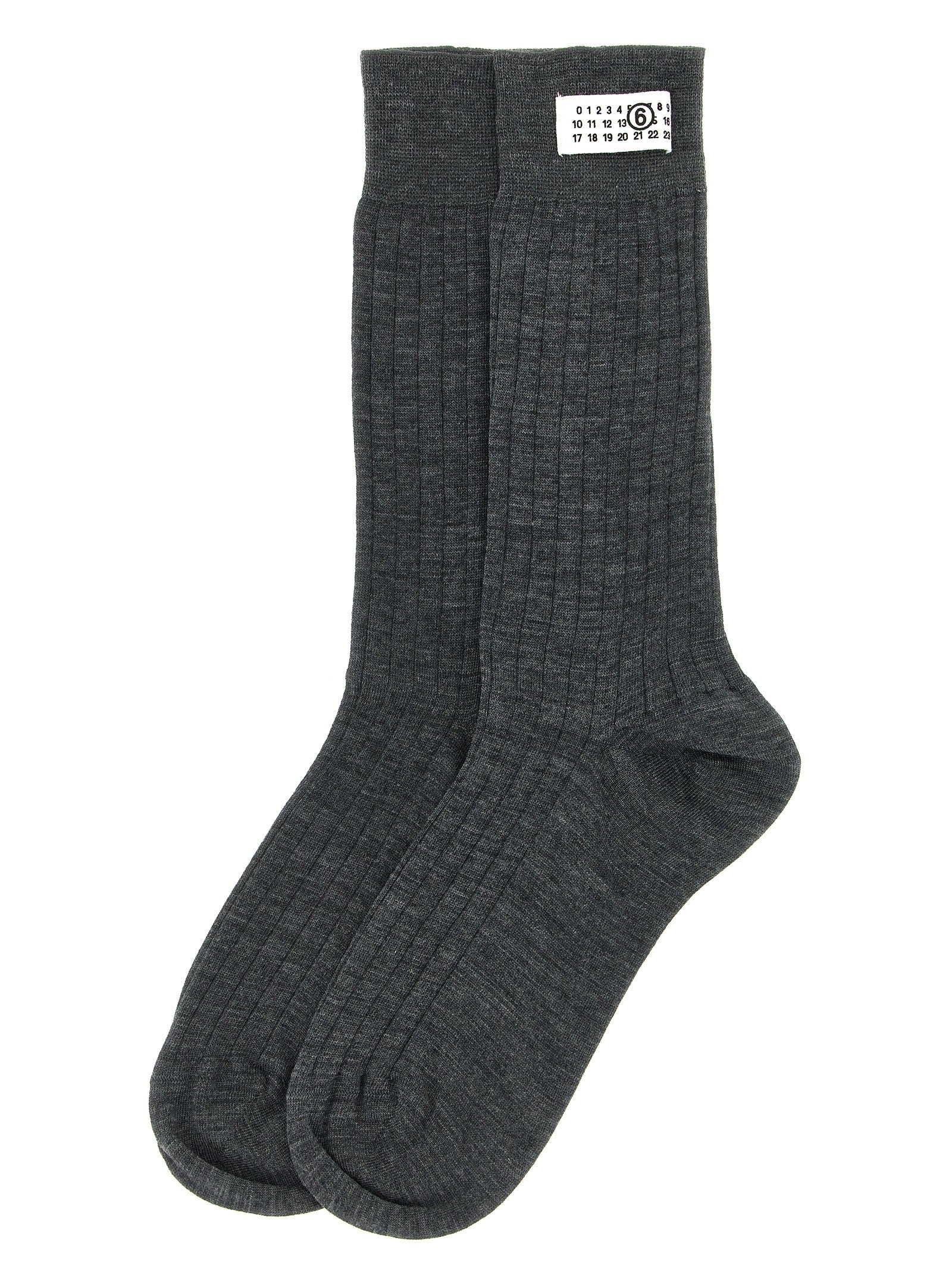 MM6 Maison Margiela Unisex Numeric Signature MM6 Socks Grey