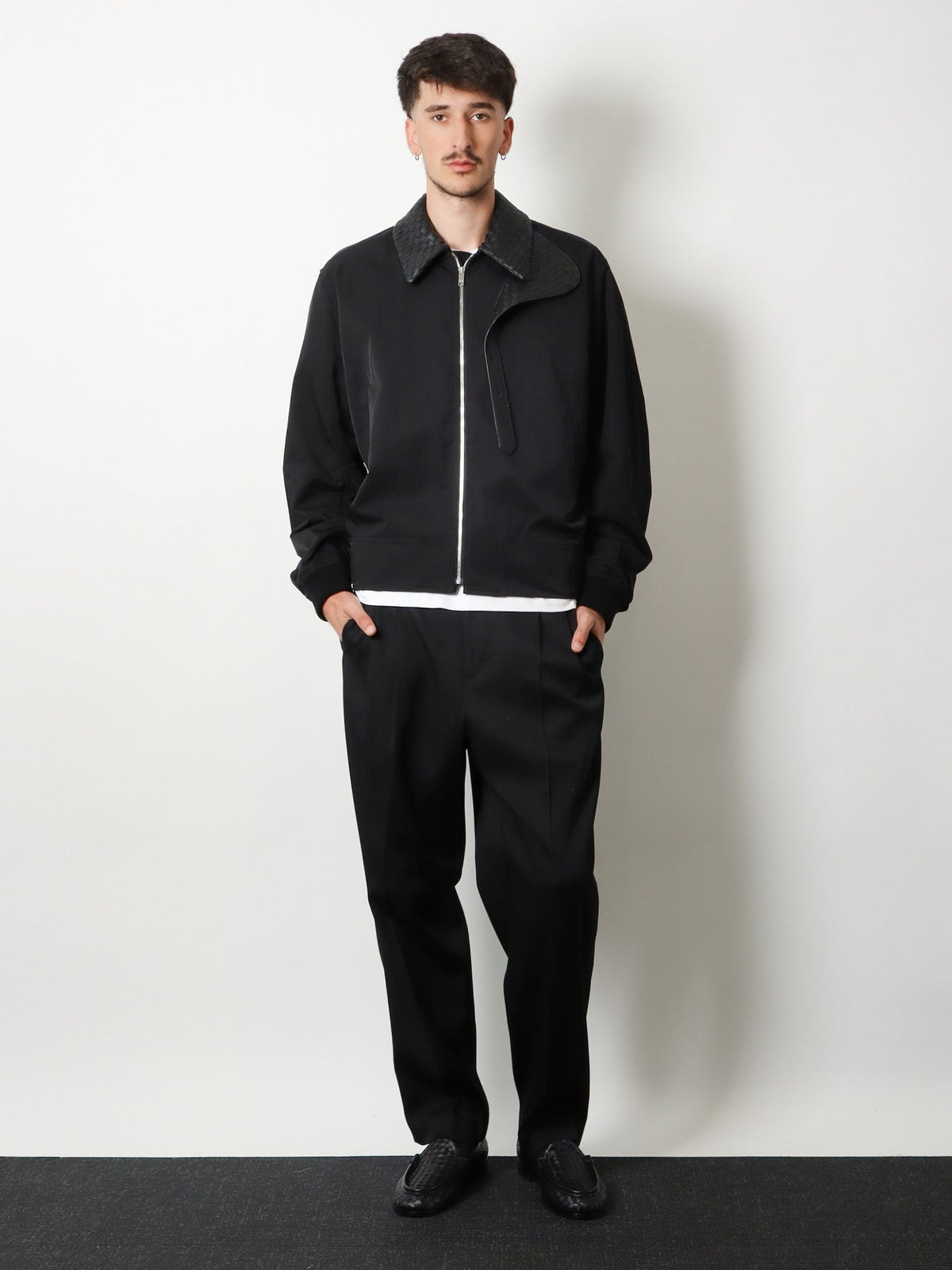 Bottega Veneta Men's Nylon and Cotton Jacket Black