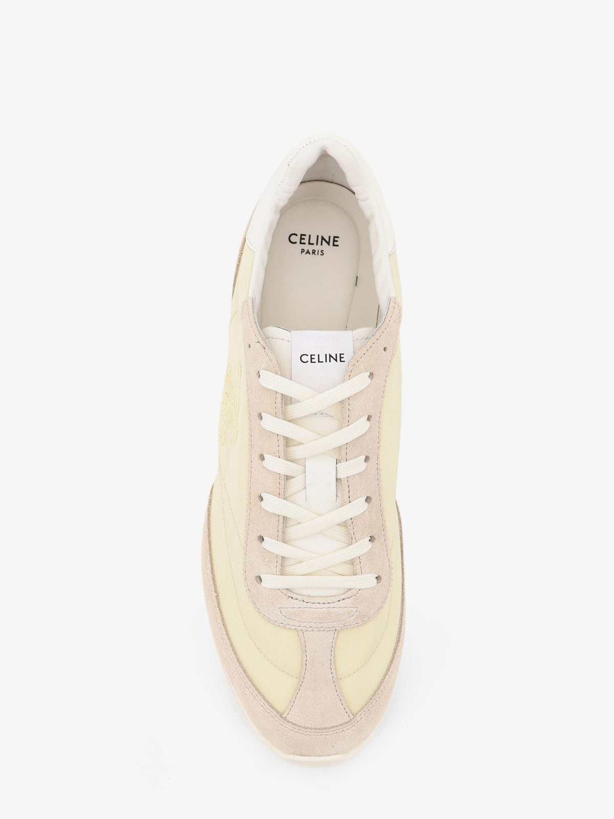 Celine Women's Nylon and Suede Racer Sneakers White