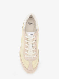 Celine Women's Nylon and Suede Racer Sneakers White