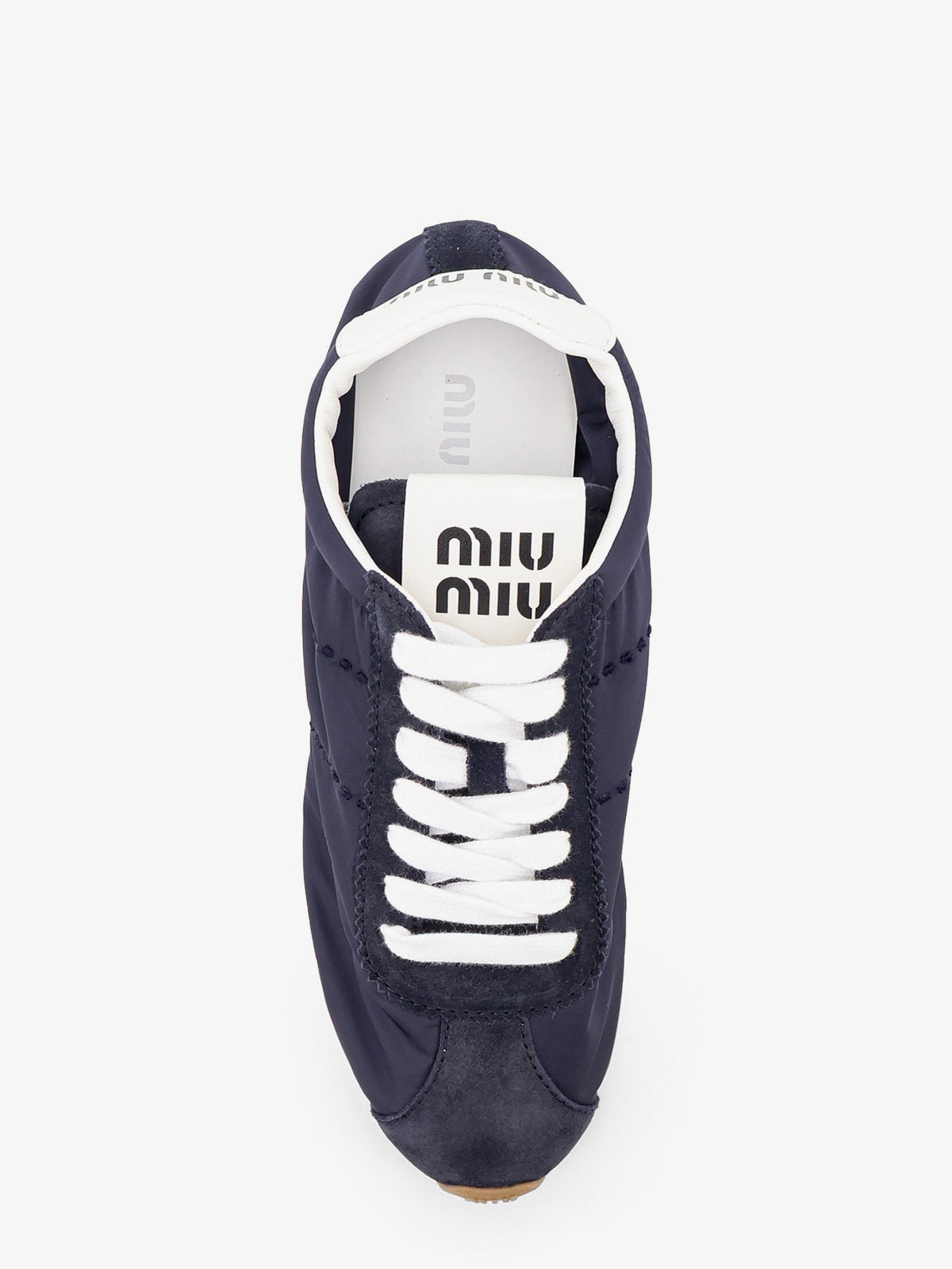 Miu Miu Women's Nylon and Suede Sneakers Blue, view 5