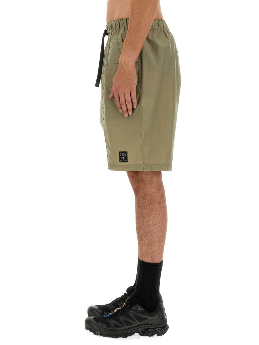 South2 West8 Men's Nylon Bermuda Shorts Beige, view 4