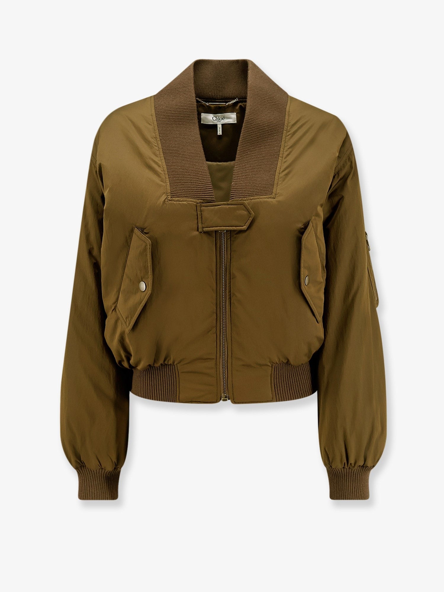 Chloé Women's Nylon Bomber Jacket Brown Chloé