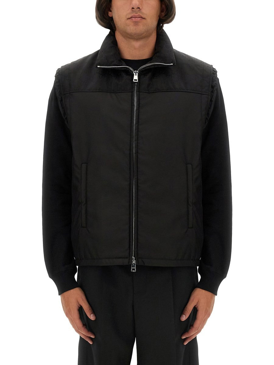 Gucci Men's Nylon GG Vest Black Gucci