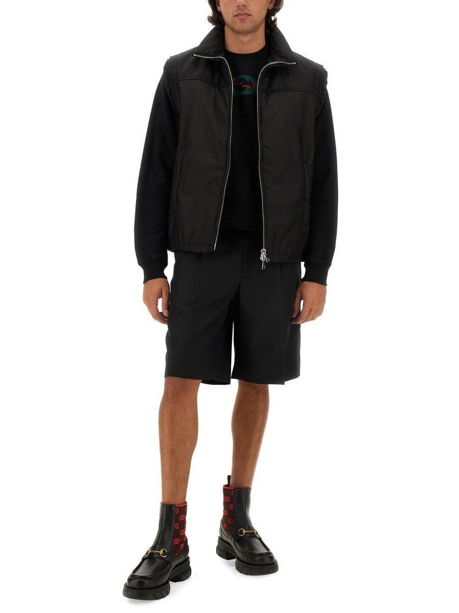 Gucci Men's Nylon GG Vest Black