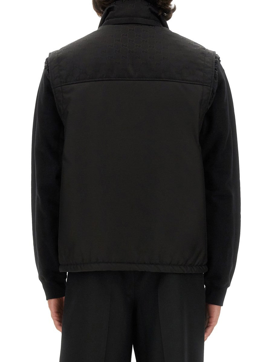 Gucci Men's Nylon GG Vest Black