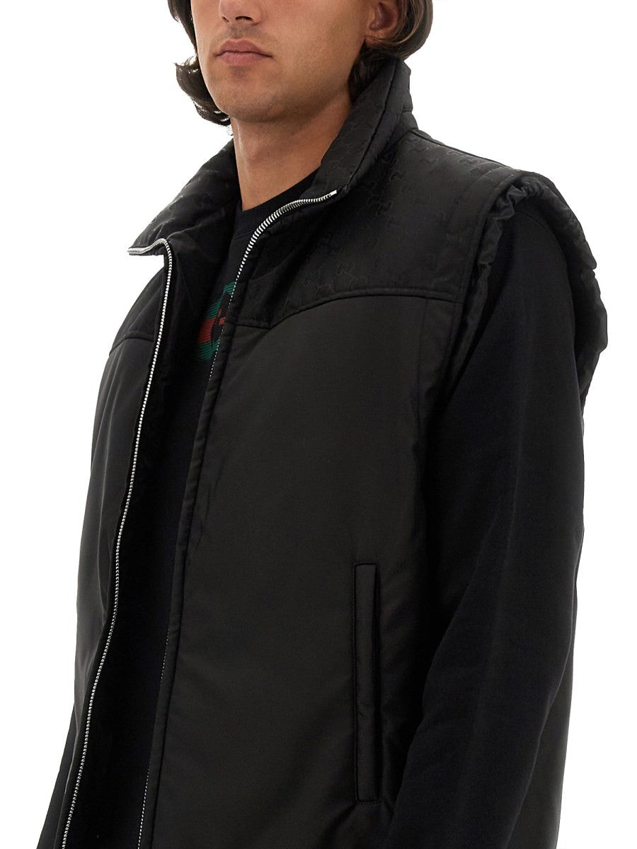 Gucci Men's Nylon GG Vest Black