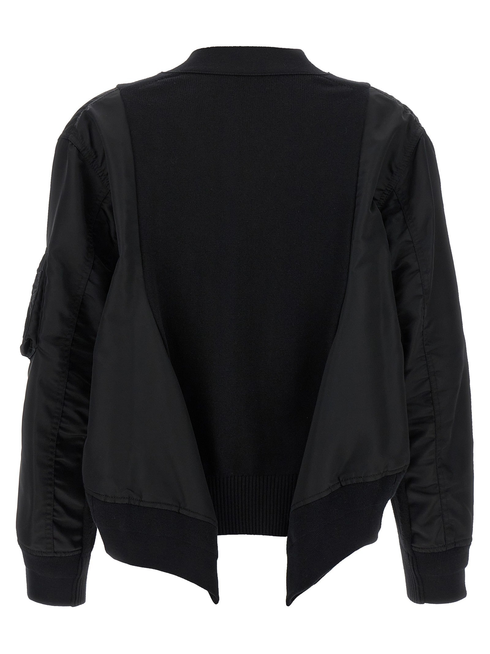Sacai Nylon Insert Cardigan Black