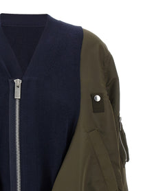Sacai Nylon Insert Cardigan Gold