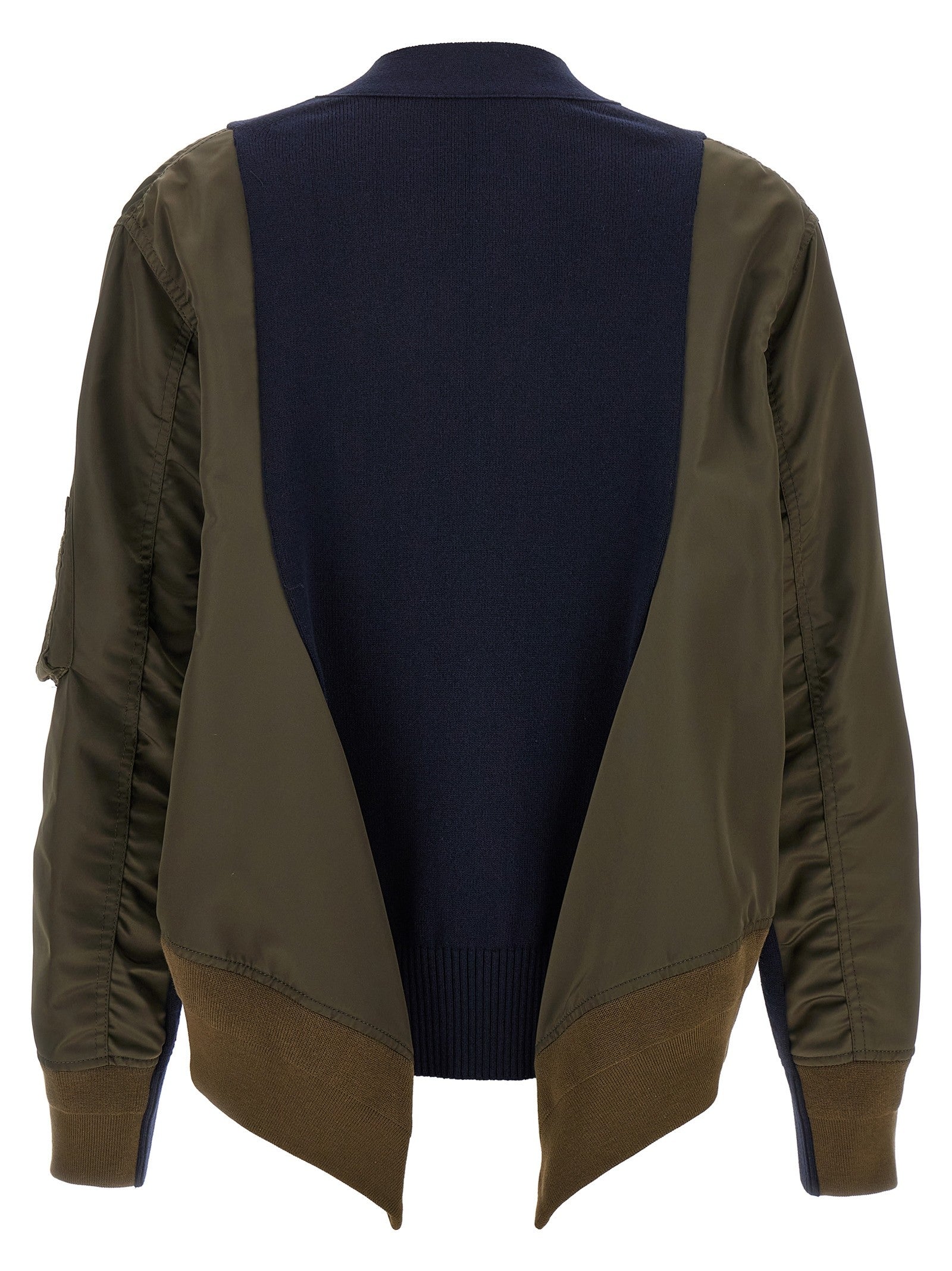 Sacai Nylon Insert Cardigan Gold