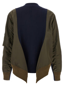 Sacai Nylon Insert Cardigan Gold