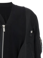 Sacai Nylon Insert Cardigan Black, view 3