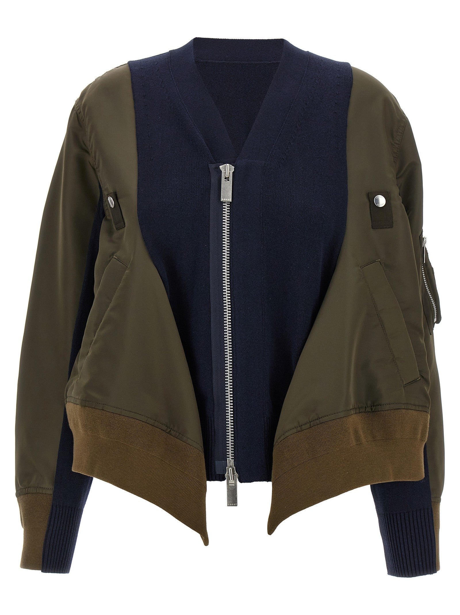 Sacai Nylon Insert Cardigan Gold