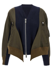 Sacai Nylon Insert Cardigan Gold