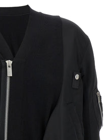 Sacai Nylon Insert Cardigan Black