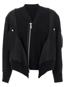 Sacai Nylon Insert Cardigan Black