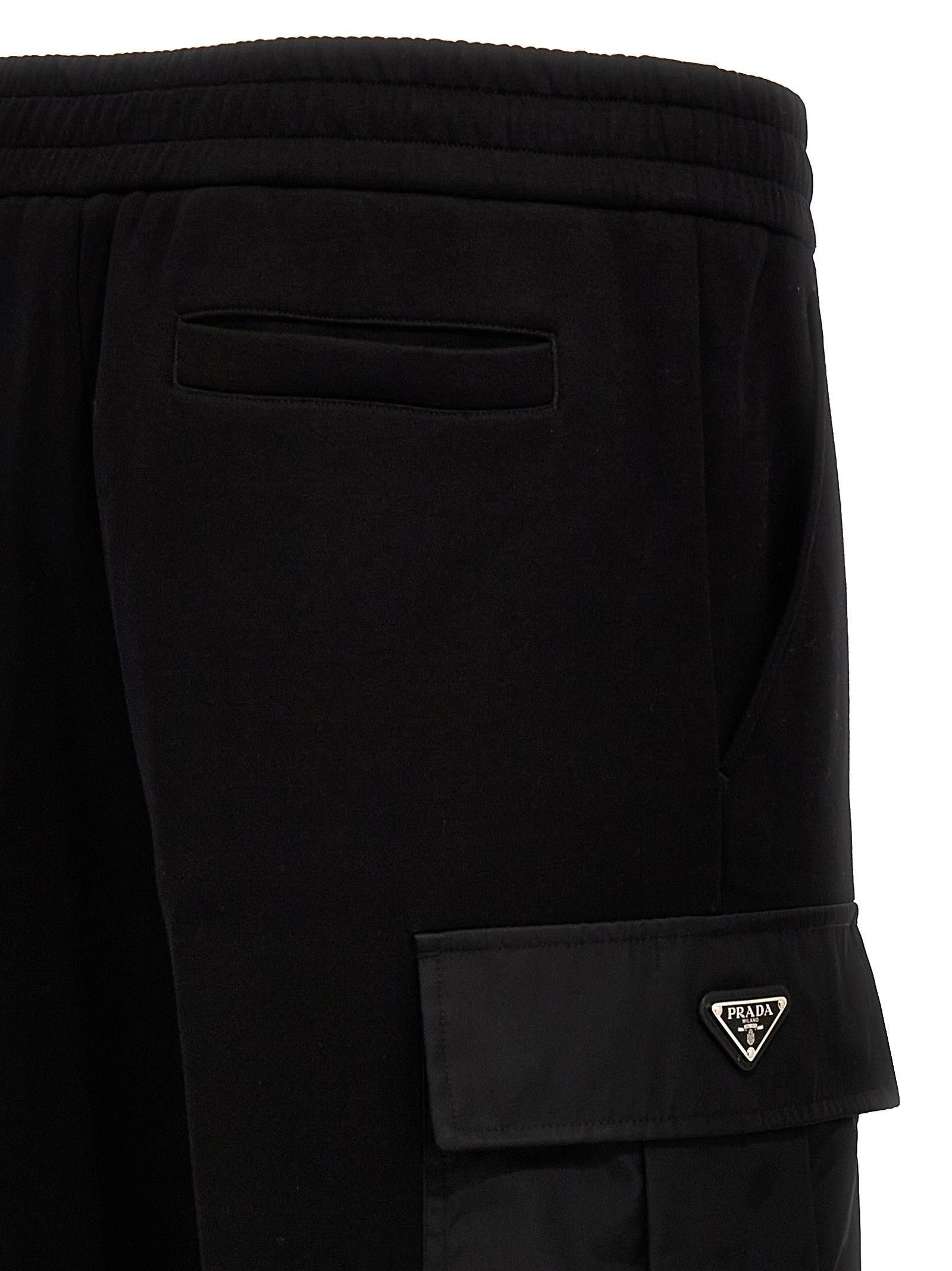 PRADA Nylon Insert Cargo Joggers Black