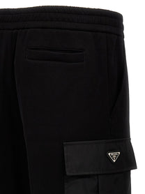 PRADA Nylon Insert Cargo Joggers Black